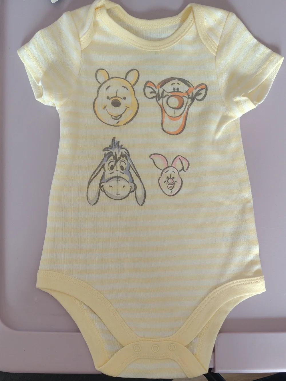 Disney Yellow Striped Winnie the Pooh Character One-Piece